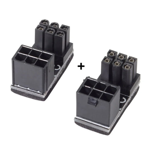 ATX 6Pin Female to 6Pin Male 180 Degree Angled Power Adapter for Desktops Graphics Card - 1