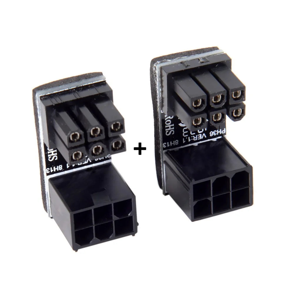 ATX 6Pin Female to 6Pin Male 180 Degree Angled Power Adapter for Desktops Graphics Card - 3