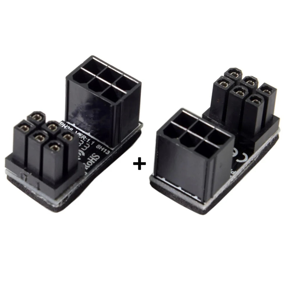 ATX 6Pin Female to 6Pin Male 180 Degree Angled Power Adapter for Desktops Graphics Card - 5