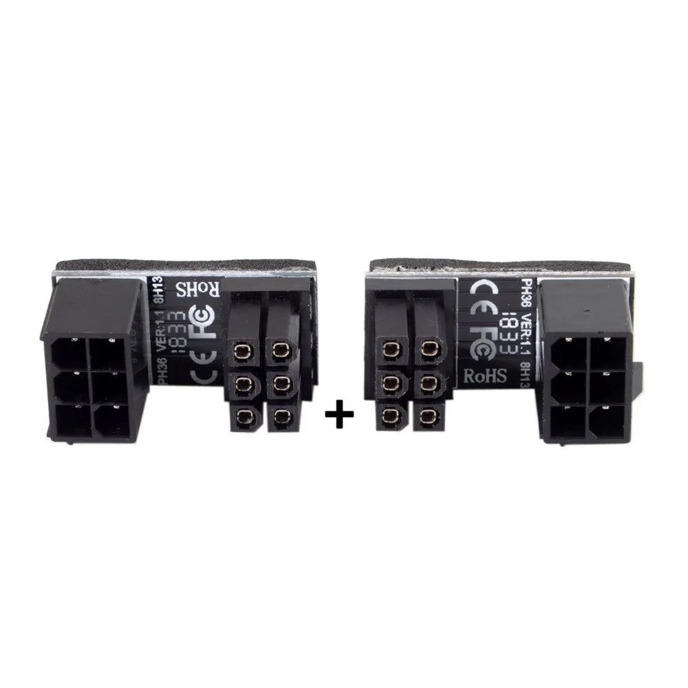 ATX 6Pin Female to 6Pin Male 180 Degree Angled Power Adapter for Desktops Graphics Card - 6