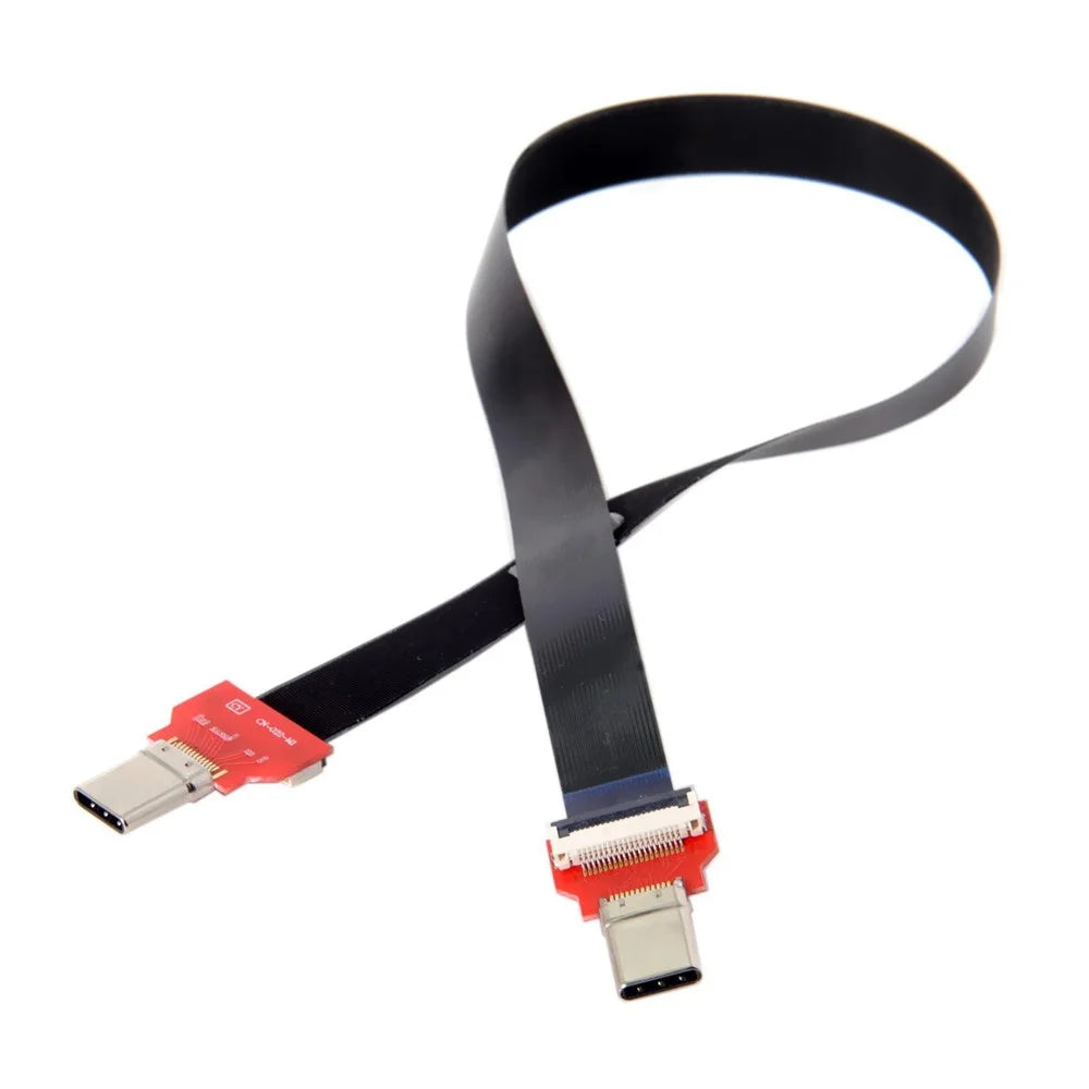 20cm FPC Flat USB 3.1 Type-C USB-C Male to Male Data Cable for MacBook & Laptop & Phone & Drive - 6
