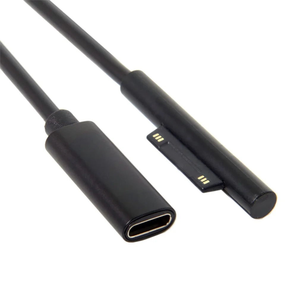 DC 15V Type-C USB-C Female to Surface Pro3 Pro4 Pro5 Pro6 Book Pro Charge Cable - 2
