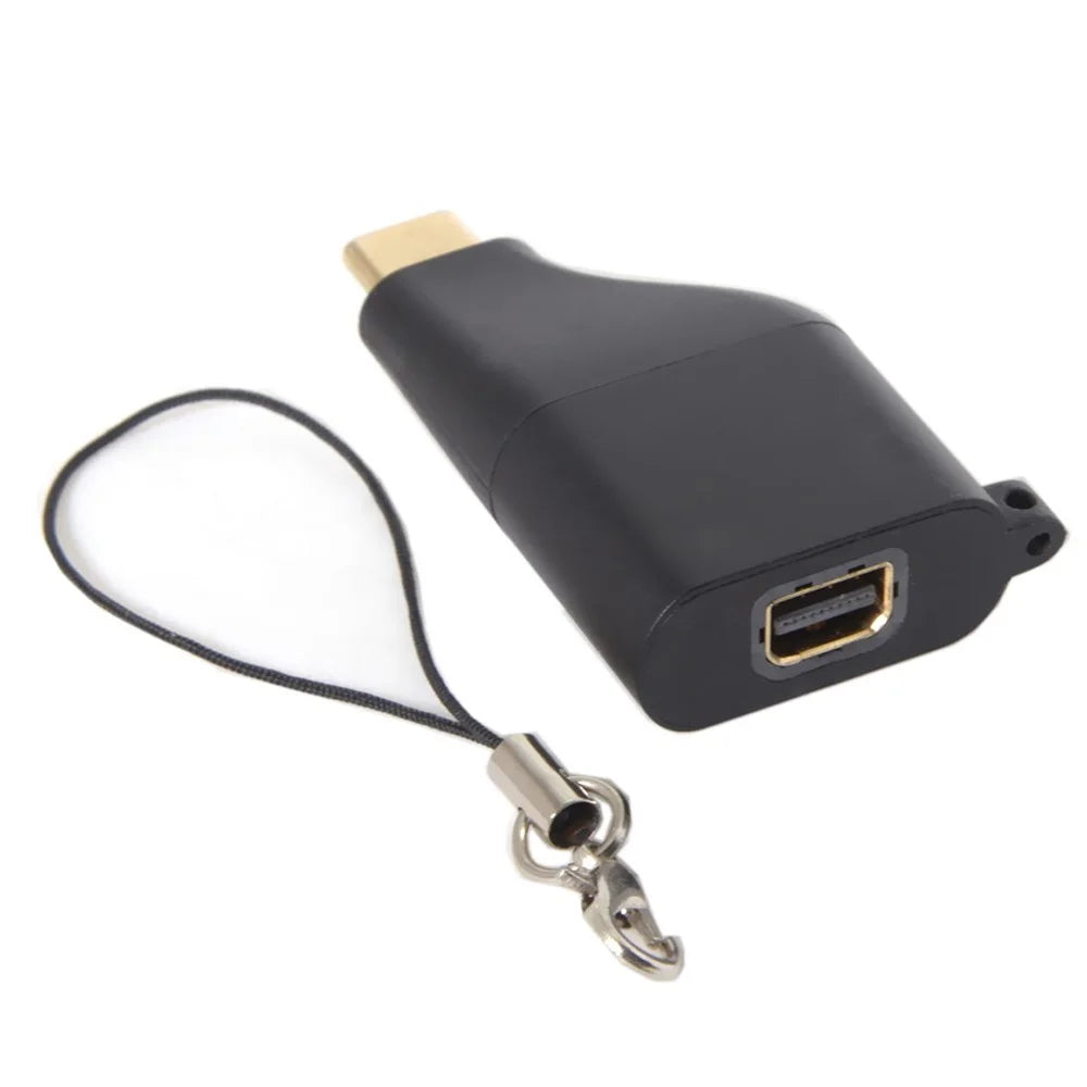 USB-C Type-C to Mini Displayport Converter Adapter 4K 2K with Chain for Tablet & Phone & Laptop - 1
