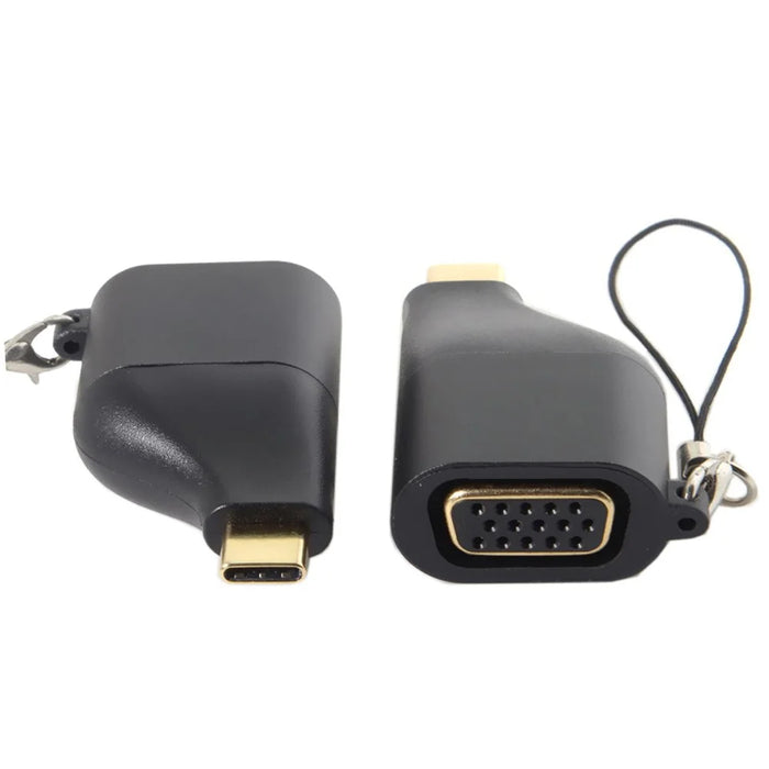 USB-C Type-C to VGA Converter Adapter 1080P with Chain for Tablet & Phone & Laptop - 2