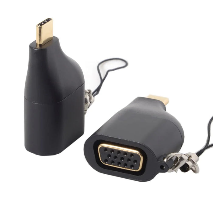 USB-C Type-C to VGA Converter Adapter 1080P with Chain for Tablet & Phone & Laptop - 5
