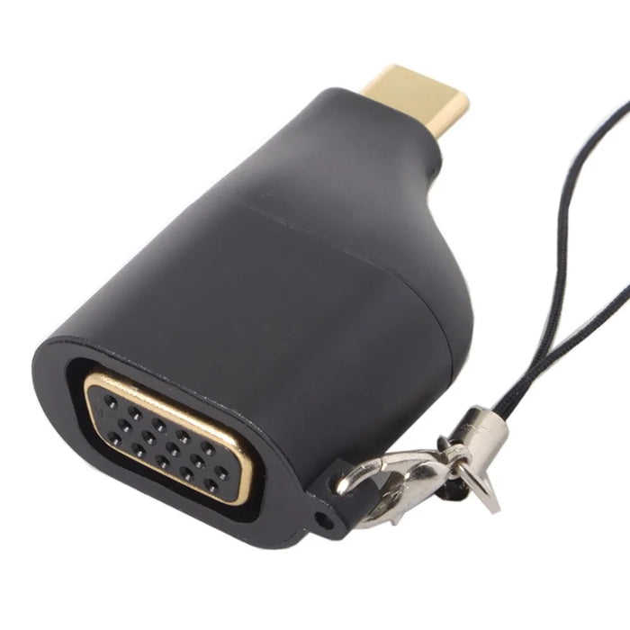 USB-C Type-C to VGA Converter Adapter 1080P with Chain for Tablet & Phone & Laptop - 6