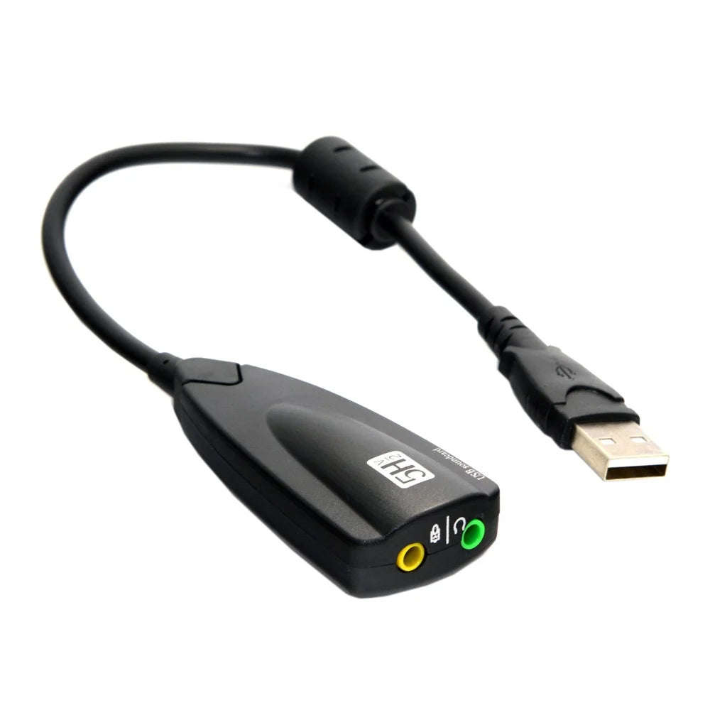 USB 2.0 Virtual 5.1 Channel 3D Audio Sound Card Controller Adapter Converter - 1
