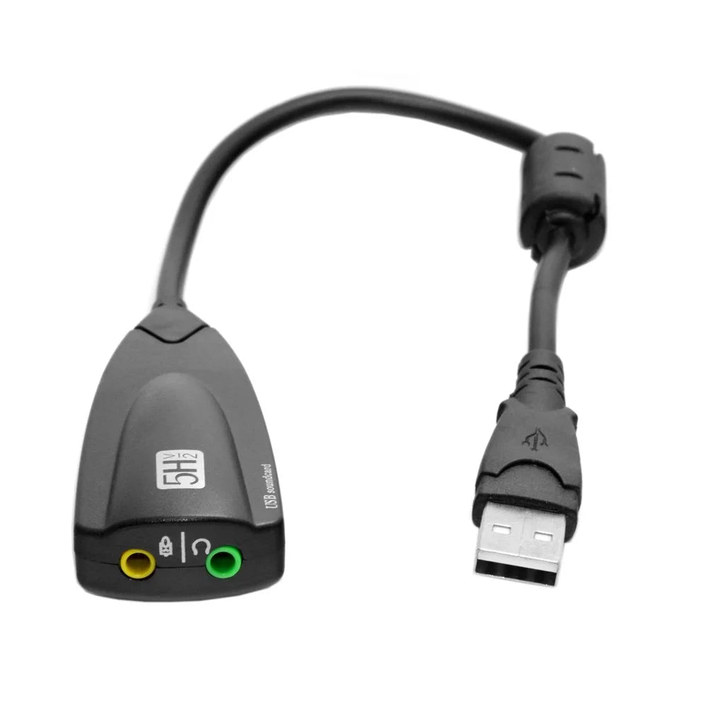 USB 2.0 Virtual 5.1 Channel 3D Audio Sound Card Controller Adapter Converter - 3