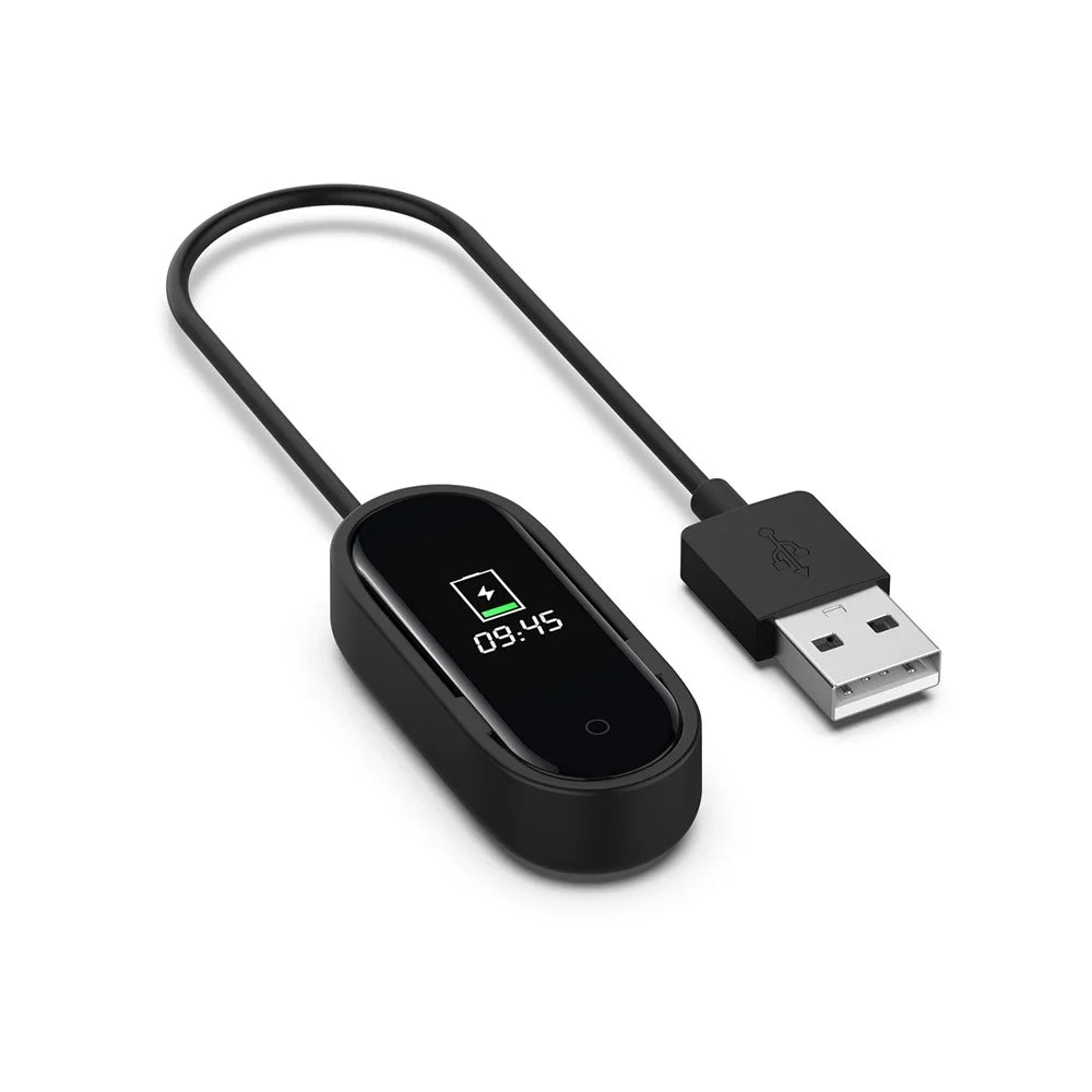 1m USB Charging Line Cradle ABS Charging Cable for Xiaomi Mi Smart Band 4 - Black - 1