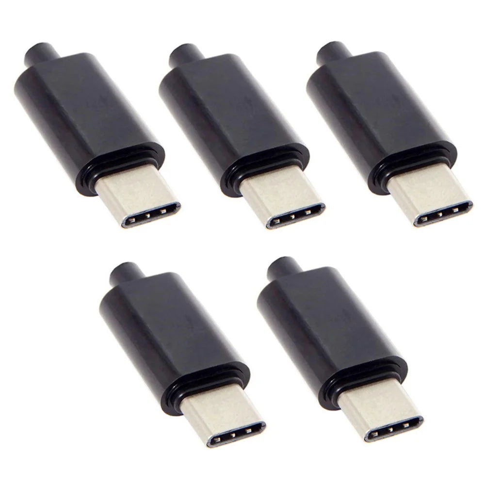5PCS/Lot DIY 24Pin USB Type-C USB-C Male OTG Host Type 5.1k Resistor with Black Housing Cover - 1