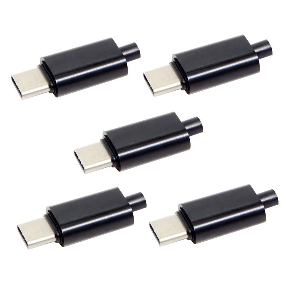 5PCS/Lot DIY 24Pin USB Type-C USB-C Male OTG Host Type 5.1k Resistor with Black Housing Cover - 3
