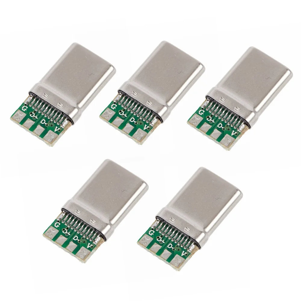 5PCS/Lot DIY 24Pin USB Type-C USB-C Male OTG Host Type 5.1k Resistor with Black Housing Cover - 4