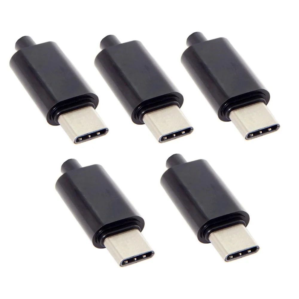 5PCS/Lot DIY 24Pin USB Type-C USB-C Male OTG Host Type 5.1k Resistor with Black Housing Cover - 6