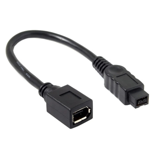 CY FW-012-BK 1394 Cable FireWire 400-to-800 Adapter Cable 6F-9M Cord 20cm - Black - 1