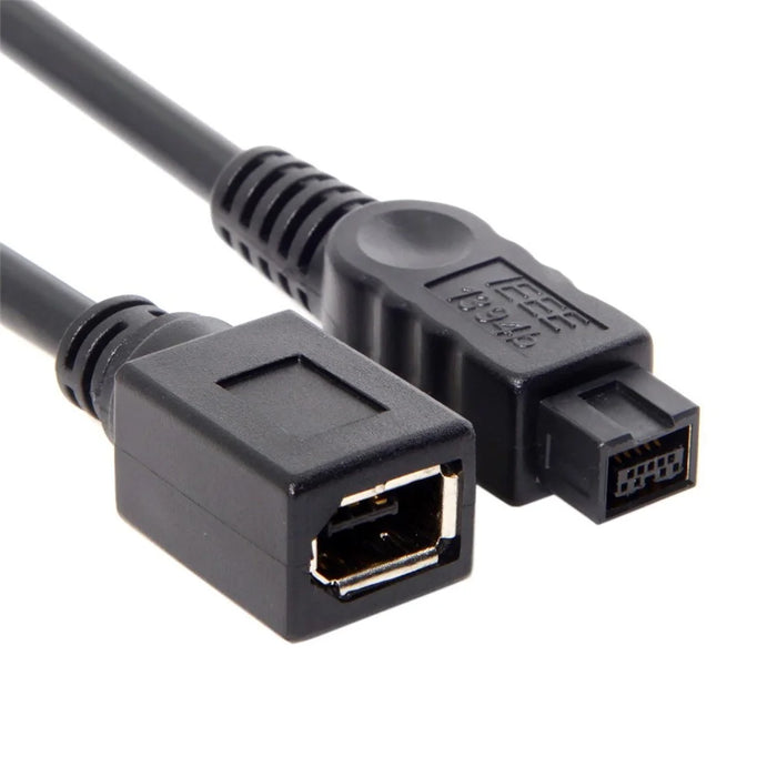 CY FW-012-BK 1394 Cable FireWire 400-to-800 Adapter Cable 6F-9M Cord 20cm - Black - 2