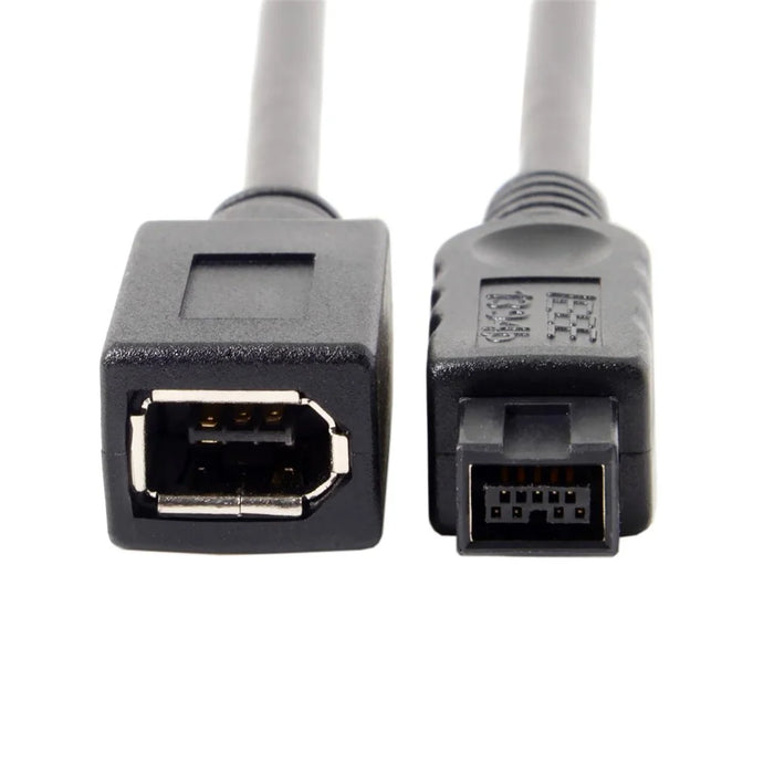CY FW-012-BK 1394 Cable FireWire 400-to-800 Adapter Cable 6F-9M Cord 20cm - Black - 3