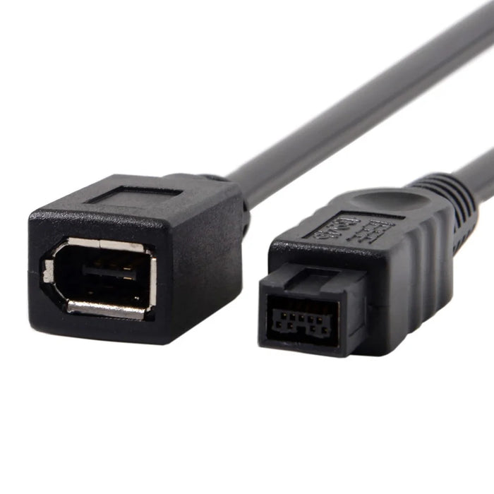 CY FW-012-BK 1394 Cable FireWire 400-to-800 Adapter Cable 6F-9M Cord 20cm - Black - 6