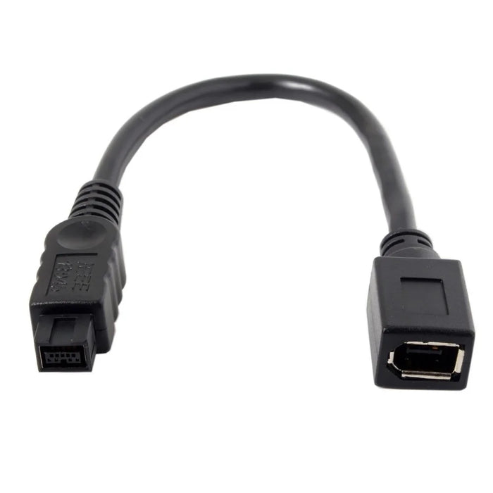 CY FW-012-BK 1394 Cable FireWire 400-to-800 Adapter Cable 6F-9M Cord 20cm - Black - 7