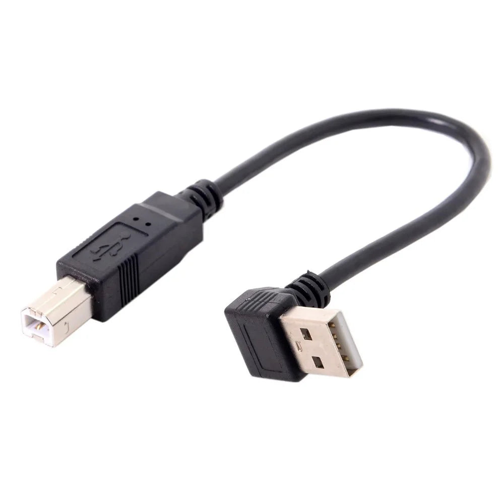 Down Angled 90 Degree USB 2.0 Male to B Type Male Cable for Printer Scanner Hard Disk - 1