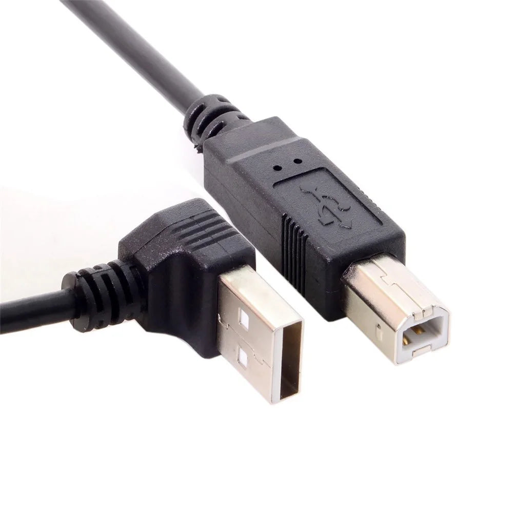 Down Angled 90 Degree USB 2.0 Male to B Type Male Cable for Printer Scanner Hard Disk - 3