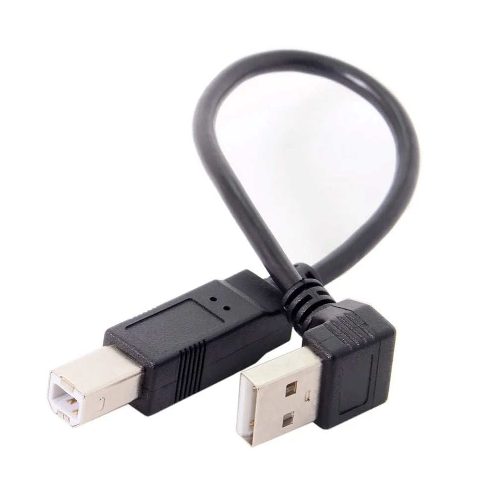 Down Angled 90 Degree USB 2.0 Male to B Type Male Cable for Printer Scanner Hard Disk - 5
