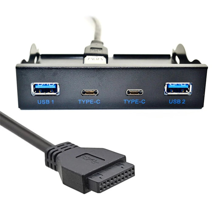 USB-C & USB 3.0 Hub 4 Ports Front Panel to Motherboard 20Pin Connector Cable for 3.5'' Floppy Bay - 7