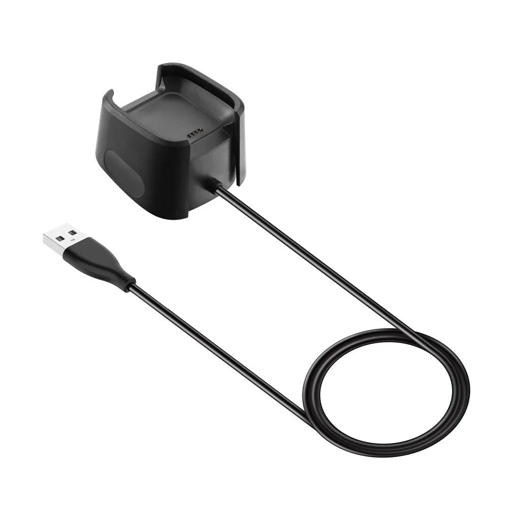 1.0M USB Charging Cable Dock Stand for Fitbit Versa 2 - Black - 1