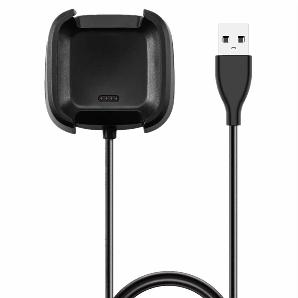 1.0M USB Charging Cable Dock Stand for Fitbit Versa 2 - Black - 3