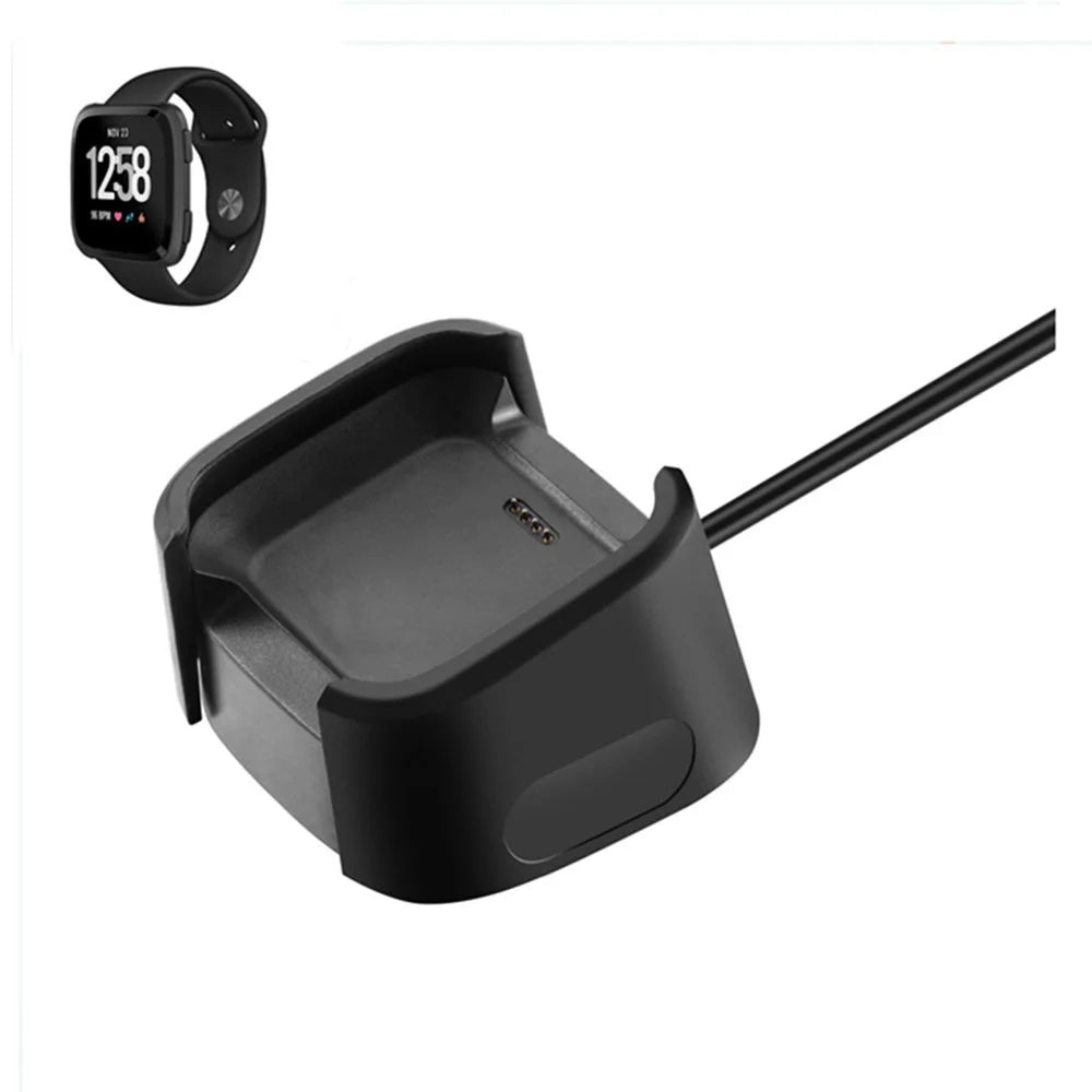 1.0M USB Charging Cable Dock Stand for Fitbit Versa 2 - Black - 4