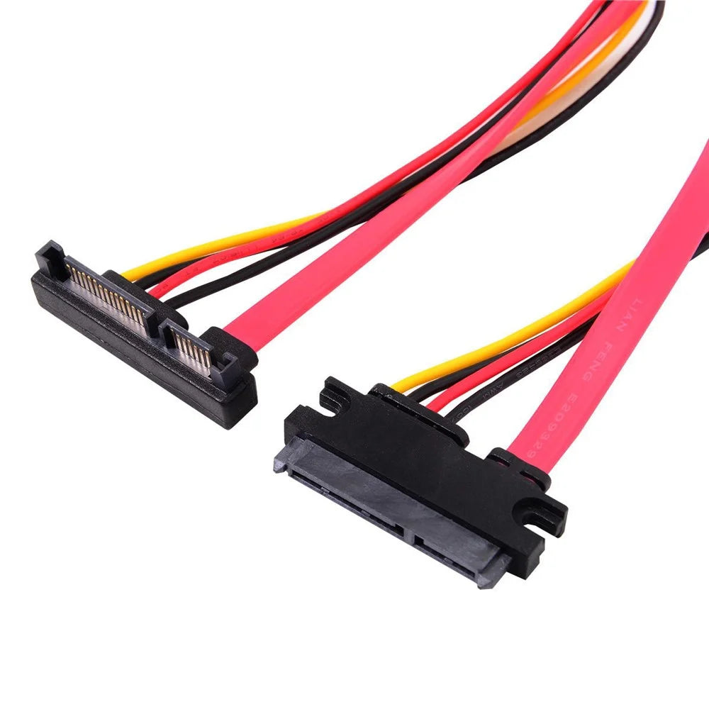 30cm SATA III 3.0 7+15 22 Pin SATA Male to Female Data Power Extension Cable - 2