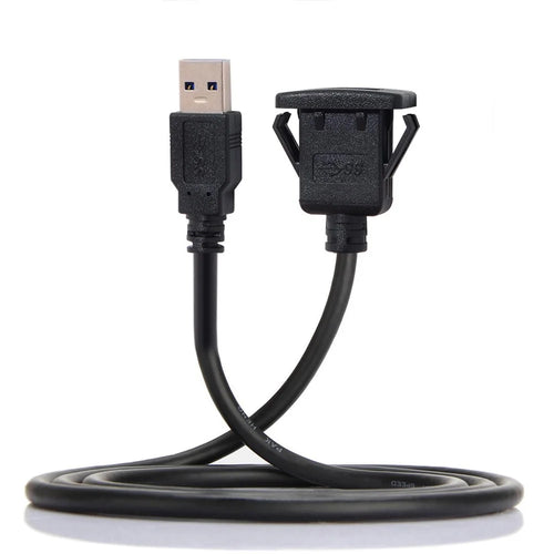 1M Waterproof Single USB 3.0 Extension Latch Mount Car AUX Cable for Dashboard Panel - 1