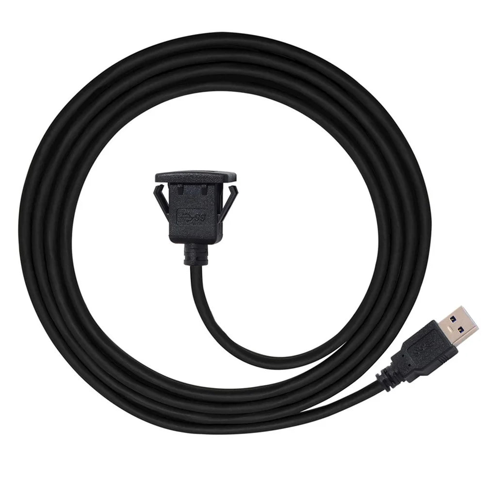 1M Waterproof Single USB 3.0 Extension Latch Mount Car AUX Cable for Dashboard Panel - 5