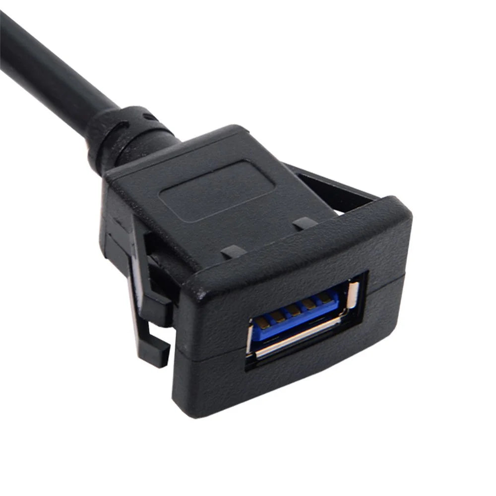 1M Waterproof Single USB 3.0 Extension Latch Mount Car AUX Cable for Dashboard Panel - 7