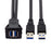 1M Waterproof Dual USB 3.0 Extension Latch Mount Car AUX Cable for Dashboard Panel - 3