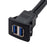 1M Waterproof Dual USB 3.0 Extension Latch Mount Car AUX Cable for Dashboard Panel - 6