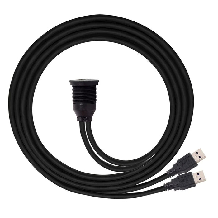 1M Waterproof Dual USB 3.0 Extension AUX Flush Mount Car Mount Extension Cable for Dashboard Panel - 3