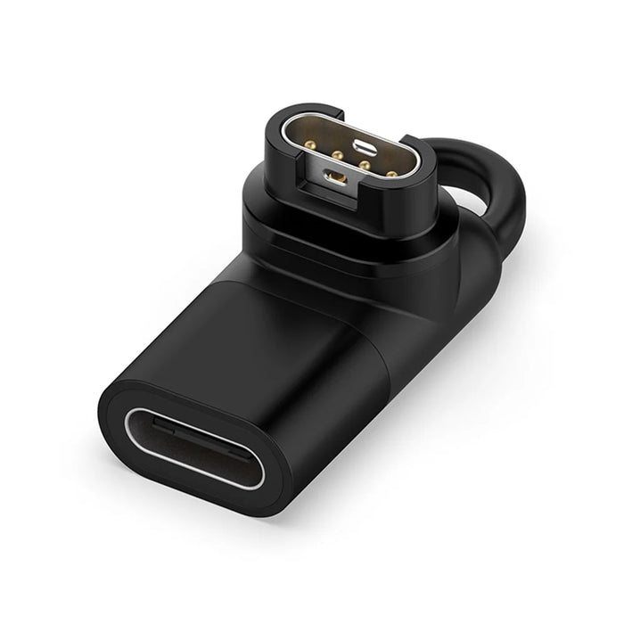 For Garmin Forerunner 255 / 255S 90 Degree Elbow Type-C Female Converter Charging Adapter - Black - 1