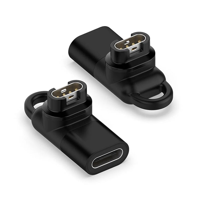 For Garmin Forerunner 255 / 255S 90 Degree Elbow Type-C Female Converter Charging Adapter - Black - 3
