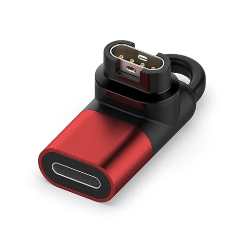 For Garmin Forerunner 255 / 255S 8-Pin Female Converter 90 Degree Elbow Charging Adapter - Red - 1