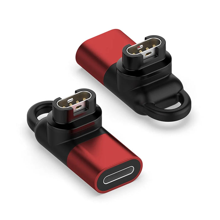 For Garmin Forerunner 255 / 255S 8-Pin Female Converter 90 Degree Elbow Charging Adapter - Red - 3