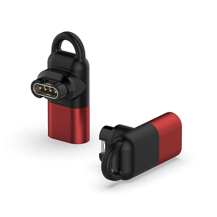 For Garmin Forerunner 255 / 255S 8-Pin Female Converter 90 Degree Elbow Charging Adapter - Red - 4