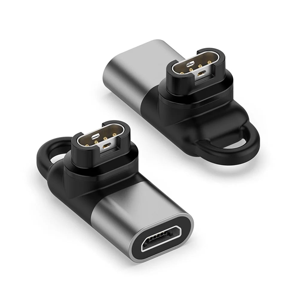 Micro Female Converter for Garmin Forerunner 255 / 255S 90 Degree Elbow Charging Adapter - Grey - 3