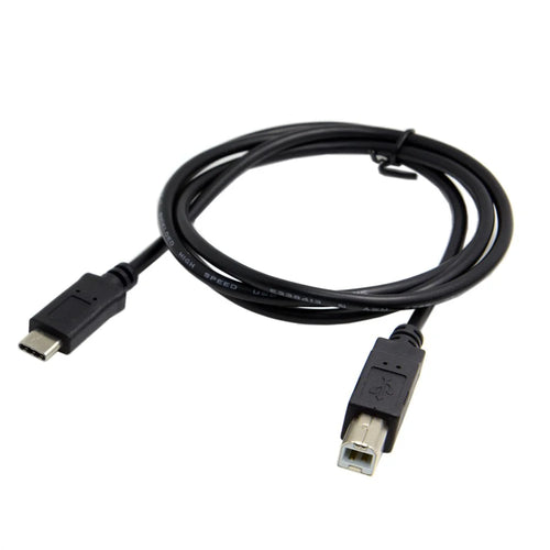 USB-C USB 3.1 Type C Male Connector to USB 2.0 B Type Male Data Cable for Cell Phone & Macbook & Laptop - 1