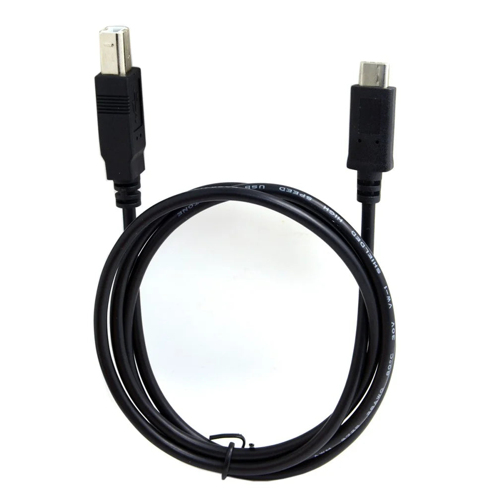 USB-C USB 3.1 Type C Male Connector to USB 2.0 B Type Male Data Cable for Cell Phone & Macbook & Laptop - 2