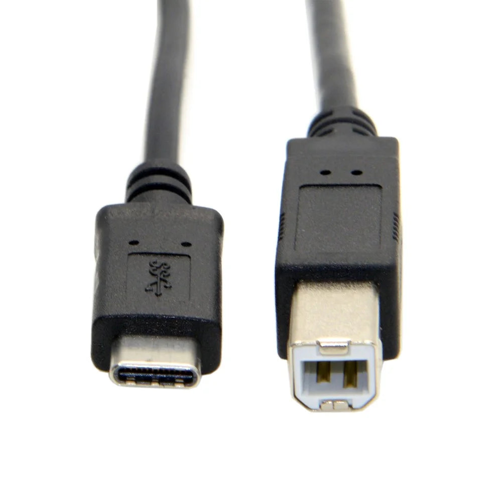 USB-C USB 3.1 Type C Male Connector to USB 2.0 B Type Male Data Cable for Cell Phone & Macbook & Laptop - 5