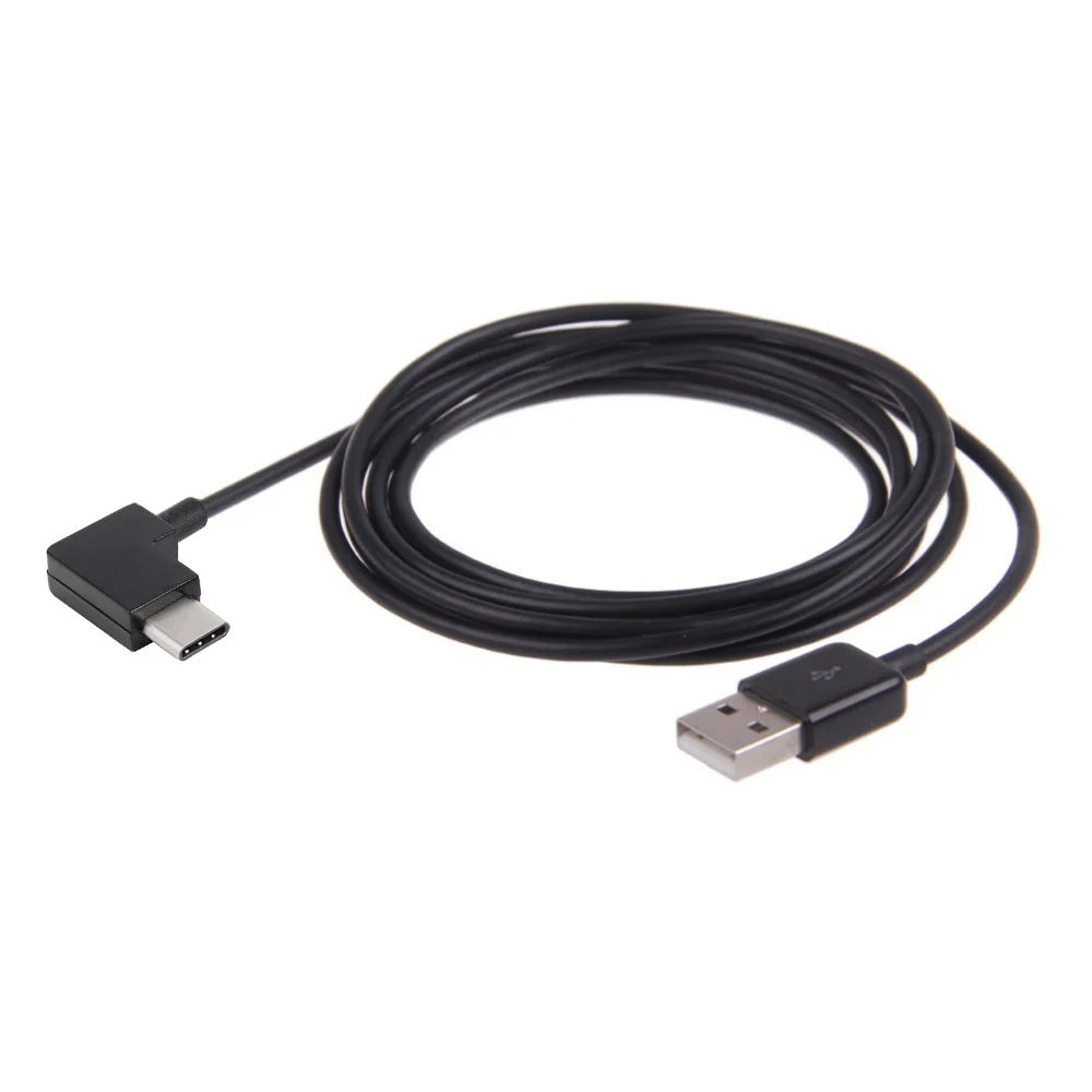 Right Angled Type C USB-C to USB 2.0 Cable 90 Degree Connector for Tablet & Mobile Phone - Black - 4