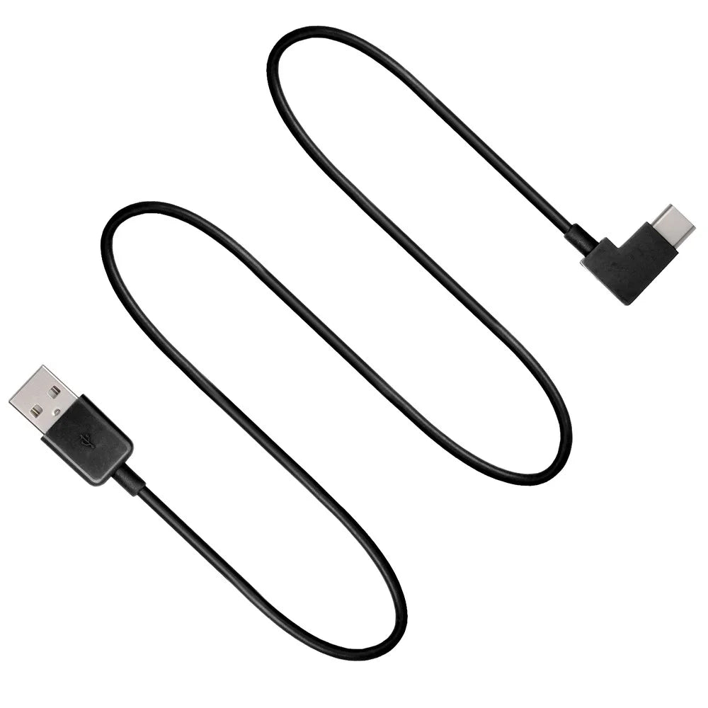 Right Angled Type C USB-C to USB 2.0 Cable 90 Degree Connector for Tablet & Mobile Phone - Black - 6