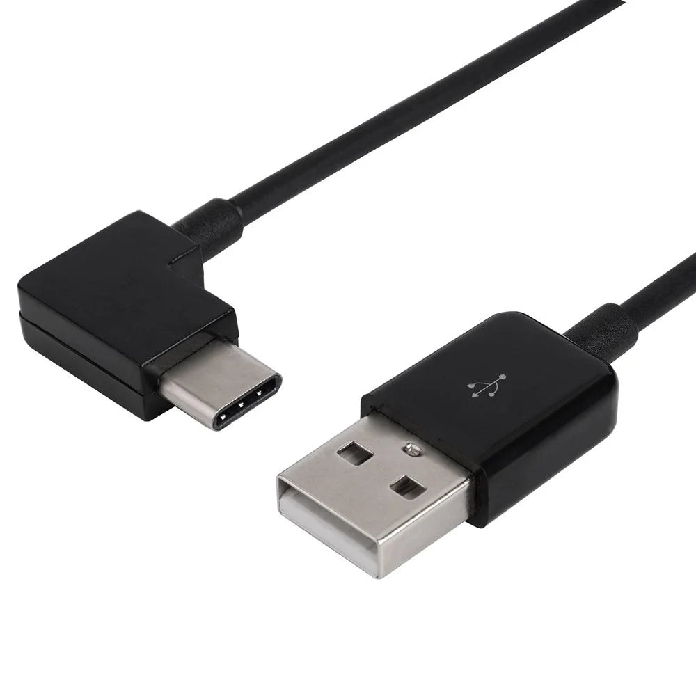 90 Degree Right Angled USB 3.1 Type C Male USB-C to USB 2.0 Male Cable for Tablet & Mobile Phone - Black - 5