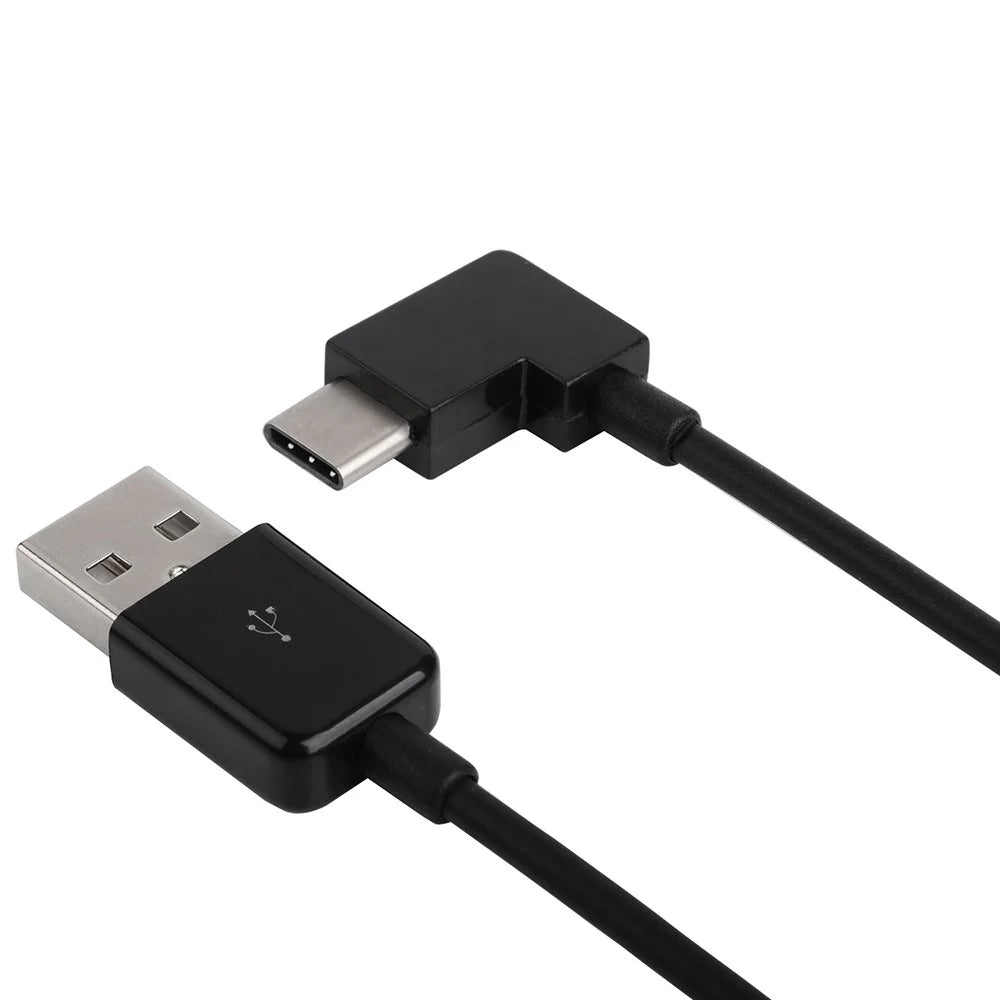 90 Degree Right Angled USB 3.1 Type C Male USB-C to USB 2.0 Male Cable for Tablet & Mobile Phone - Black - 6