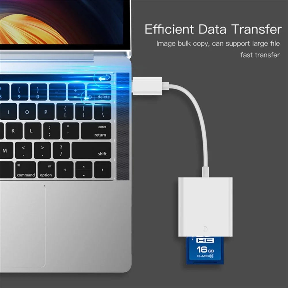 USB Type-C to for SD Card Reader Data Transmission Adapter for Phone Tablet Laptop - 6